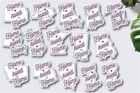 Download Home Sweet Home Us States Stickers Svg Cut Files